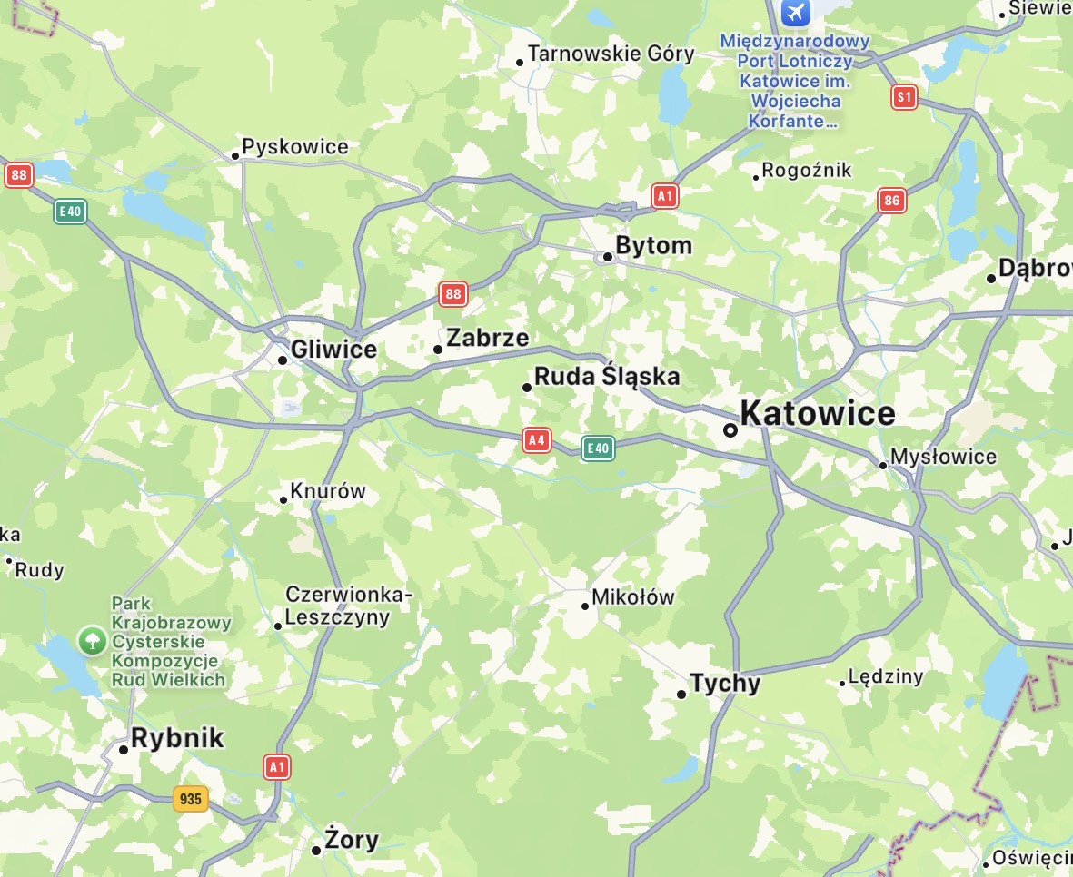 Mapa obszaru działania